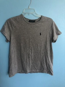Polo Ralph Lauren Shirt Youth Large Gray Logo Short Sleeve Crew Neck TShirt - Picture 1 of 7