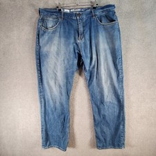 QUIKSILVER Jeans Mens 42 Blue Straight Casual Denim Surf Medium Wash Zip Fly *