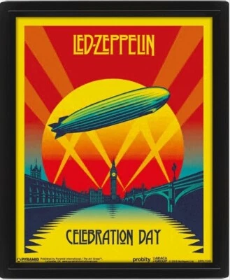 PYRAMID INTERNATIONAL Led Zeppelin Celebration Day Quadro Immagine 3D Lenticular 24x29cm Con Cornice