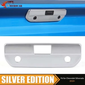 Silver Tailgate Rear Door Handle Covers For Chevy Silverado 2019-22 Accessories - Bild 1 von 8