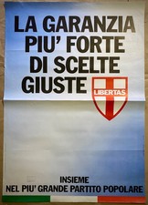 DEMOCRAZIA CRISTIANA - Manifesto Originale Politico - 1991