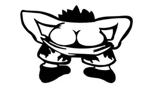 PANTS DOWN BUTT DECAL VINYL GRAPHIC SW#76 CAR TRUCK AUTO SUV VAN CROSS OVER - Picture 1 of 2