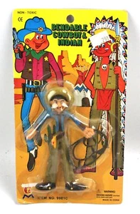 Vintage Bendable 4-3/4" Western Cowboy & Lasso Rope Bendy Toy - Picture 1 of 1