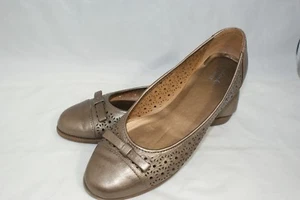 Clarks Bendables Damen-Ballerinas Größe 8,5 M braun Slipper ausgeschnitten perforiert - Bild 1 von 7