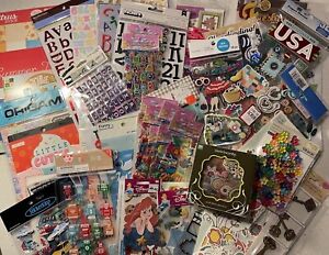 Large Scrapbooking Lot - Hundreds Of Items - Stickers, Stamps, Paper Books