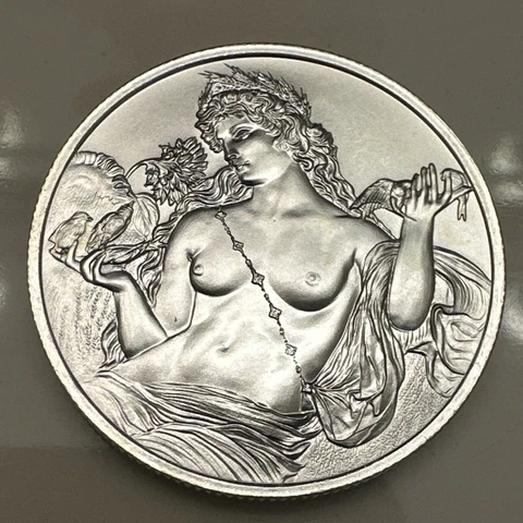 Edoardo Gioja “Summer” Four Seasons Italian Painting 1 Oz .999 Fine Silver Round Cover