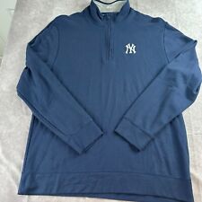 Vineyard Vines New York Yankees Sweater Mens XL Blue Pima Cotton 1/4 Zip Prep