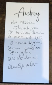 AUDREY DALTON Hand Signed Note- ACTRESS- TITANIC, ETC Guaranteed - Picture 1 of 1
