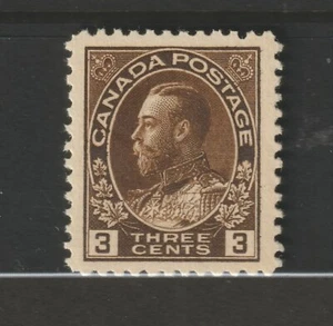 CANADA #108ii Admiral 3c dark brown wet printing XFNH - Picture 1 of 2
