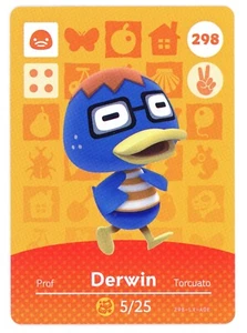 Derwin #298 - Tarjeta amiibo - Animal Crossing Series 1 - Auténtica Nintendo - Imagen 1 de 2