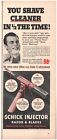 1952 Schick Injector Razor Blades Vintage Original Magazine Print Ad