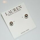Lauren Ralph Lauren Elegant Couture Silvered Metal Round Md Post Stud Earrings