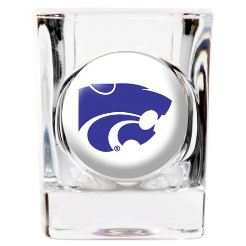 Kansas State Wildcats Square Shot Glass 2 oz. Round Logo [NEW]NCAA Bar Drink CDG Cover