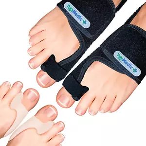 YOGAMEDIC 2X Hallux Valgus Korrektur Schiene Und 2X Zehenspreizer Zur Zehenbegra - Bild 1 von 12