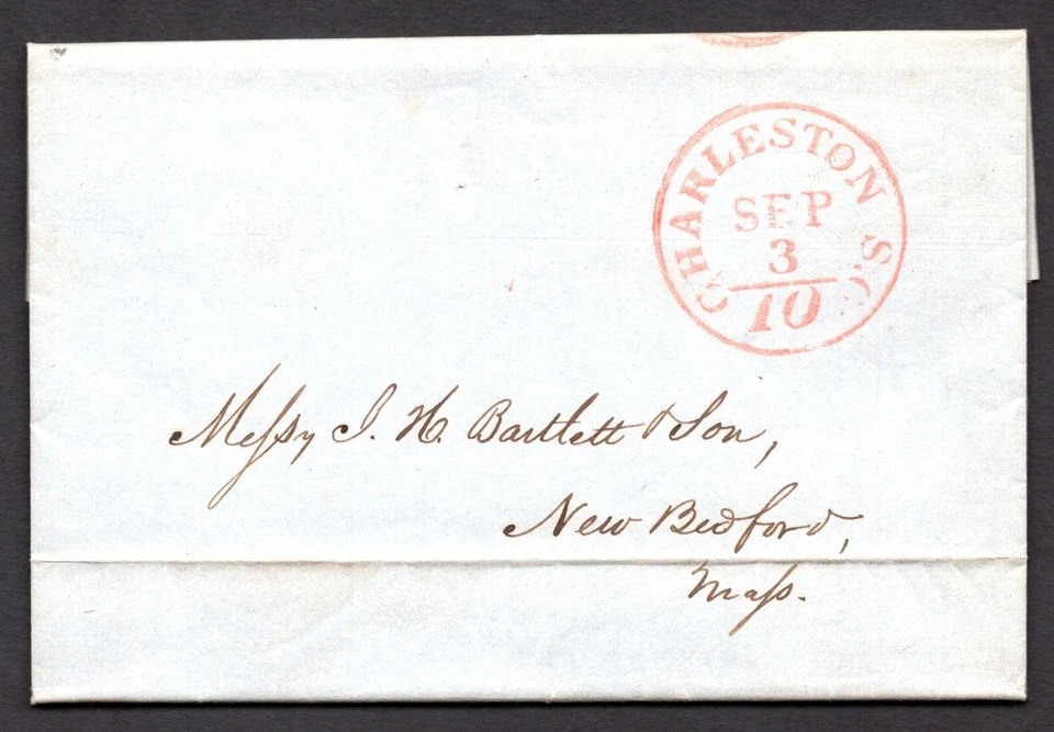 US 1849 FOLDED LETTER "OUR CITY BEING LIGHTED WITH ESPECIALLY GOOD WHALE OIL" - Image 1 of 3