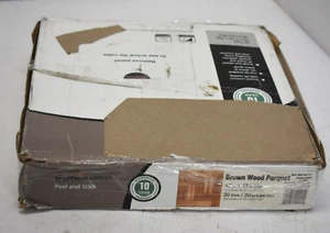 Parquet de madera marrón 4 MIL x 12" pelar y pegar suelo de baldosas de vinilo resistente al agua - Imagen 1 de 9