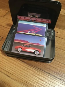 DBL DECK PLAYING CARDS IN A TIN '57 HEAVEN' 1957 Plymouth Sealed - Foto 1 di 4