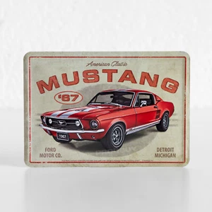 Small 14x10cm Ford Mustang Metal Tin Sign Wall Plaque Card Gift Art Merchandise - Picture 1 of 3