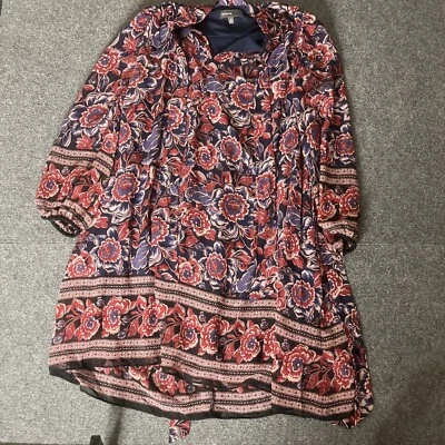 Donna Ricco Dress Size 14 Womens Floral Balloon Sleeve Mid Purple  - Image 1 of 4