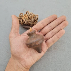 Original Large antique vintage iron plumb bob leveling measuring carpenter tool - Picture 1 of 9