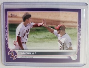 2022 Topps Series 1 Purple Parallel Los Angeles Angels Trout / Ohtani #159