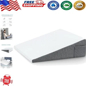 Ergonomic Triangle Foam Wedge Pillow - Elevated Support for Sleeping & Reading - Picture 1 of 9