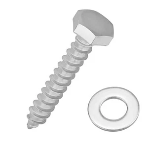 1/4 x 1-1/2" Hex Head Lag Screws Bolts with Flat Washers 20 Sets 304 Stainles... - Picture 1 of 6