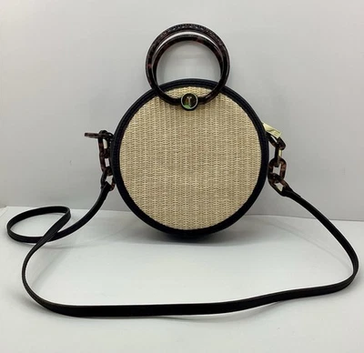 Ted Baker London Round Woven Purse Marble Resin Chain Handles Crossbody Strap - Image 1 of 4
