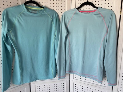 LOT/2 Layer 8 Performance Fleece Lined L/SLV Shirt Women's Medium Qwick Dry Blue - Image 1 of 4