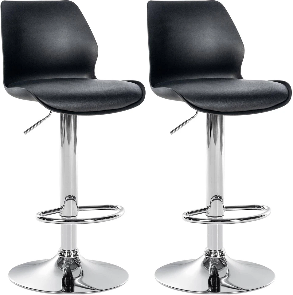 #Lage470 2x Barhocker Gilbert Kunststoff schwarz Küchenhocker Barstuhl Set - Bild 1 von 1