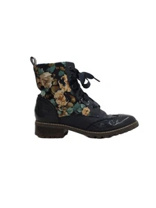 Ruby Shoo Women's Boots UK 6 Blue Floral 100% Other Combat - Picture 1 of 8