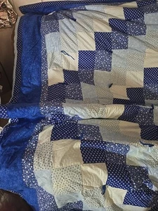 Quilt Homemade Variety Of Blue Colors Stars King Size (Read ) 82x86 - Picture 1 of 9