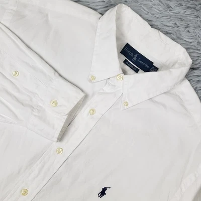 Polo Ralph Lauren Shirt Men's 17.5/35 Solid White Pocket Formal Preppy Old Money - Image 1 of 4