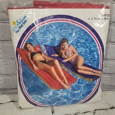 1996 Intex The Wet Set #59733 Inflatable Mat Floaties Set Of 2 Sealed NOS New - Image 1 of 4