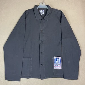 Chef Works Chefs Jacket Mens 4XL Gray Button Front Collared Long Sleeve - Picture 1 of 13