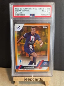 KYLIAN MBAPPE 2022-23 Topps UEFA CC #100 PSG 1ST EDITION ORANGE /25 PSA 10 - Bild 1 von 3