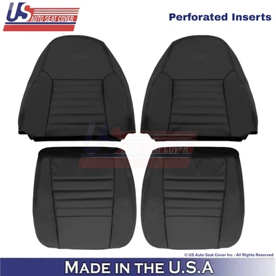 1999 - 2004 适用于福特野马 GT 皮革前座套深炭黑色(黑色) — 第 1/4 张图片