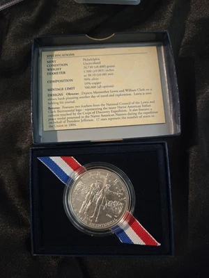 United States Mint Lewis and Clark Silver Proof Coin 2004 - Image 1 of 3