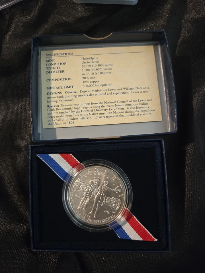 United States Mint Lewis and Clark Silver Proof Coin 2004 - Image 1 of 3