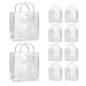 10 Stück transparente Geschenktüten mit Griffen PVC Einkaufstaschen für Schmuck6468 - Bild 1 von 8