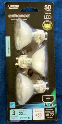 Feit Electric Enhance PAR16 GU10 светодиодная лампа дневного света 50 Вт 3 упаковки новый в упаковке - Изображение 1 из 4