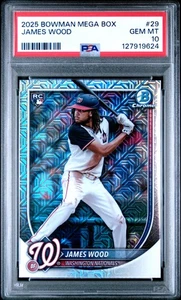 2025 Bowman Mega Box Chrome James Wood PSA 10 Rookie - Picture 1 of 2
