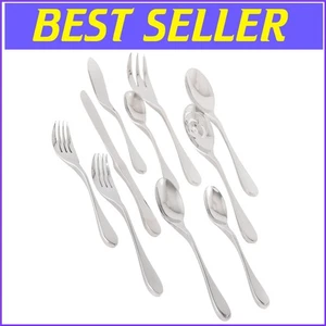 Dishwasher Safe 45-Piece Stainless Steel Flatware Service for 8 - Timeless Style - Picture 1 of 9