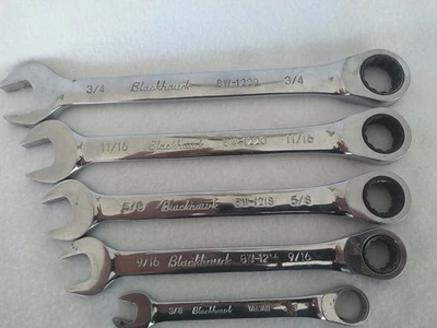 Blackhawk Ratcheting Combination Wrenchs Lot Of 4 Plus Combo 3/8 " - Image 1 of 4