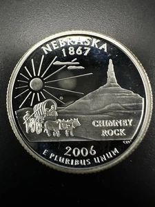 2006-S Nebraska Quarter 90% Silver Proof GEM DCAM Deep Cameo Coin - Picture 1 of 2