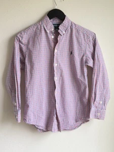 Polo Ralph Lauren Boys Button Front Shirt Size M(10/12) Red Blue Plaid - Picture 1 of 10