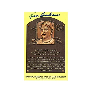 Lou Boudreau Autographed HOF Plaque (JSA Auth) - Picture 1 of 1