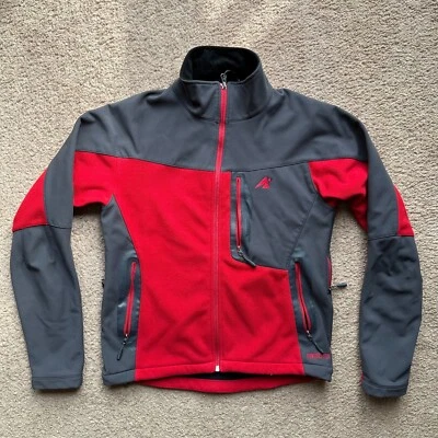 EMS Jacket Mens Small Full Zip Fleece Mock Neck Red Grey Eastern Mountain - Image 1 of 4