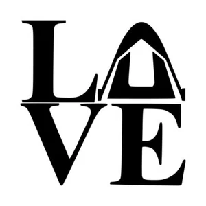 Camping Love Square  Decal #2 4"x4" Choose Color - Picture 1 of 2