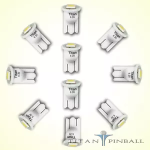 (10 Pack) - 6.3 Volt LED Bulb 1 SMD 555 Wedge Base (T10) Pinball - WARM WHITE - Picture 1 of 6